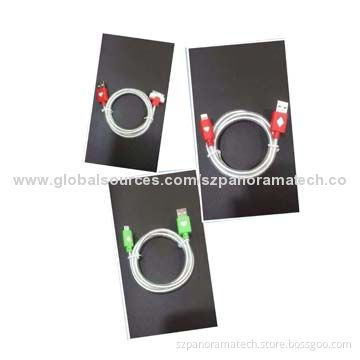 LED Lighting Cables for iPhone 5/5S/5C, 1 Meter Data Sync Power Charger